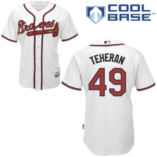 Julio Teheran #49 MLB Jersey-Atlanta Braves Men's Authentic Home White Cool Base Baseball Jersey